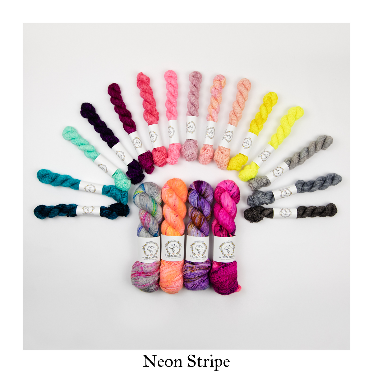 Dotted Rays Yarn Bundle — Neon Stripe