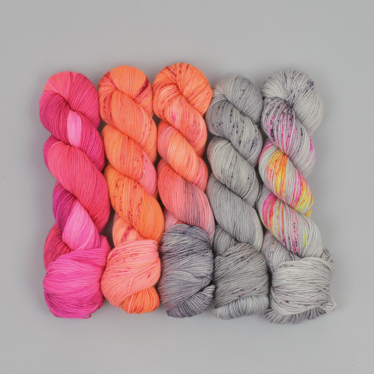 5 Skein Fade Bundle - Merino Sport — Neons