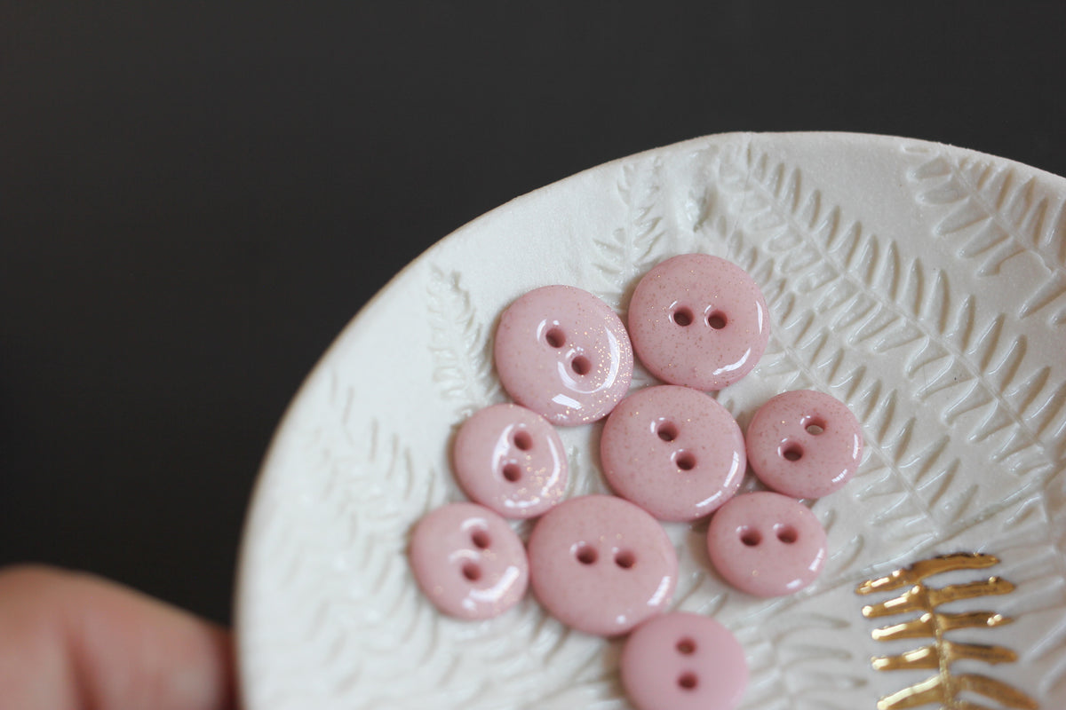 Lise Tailor - Flat button (Glitter) — 12mm / Rose