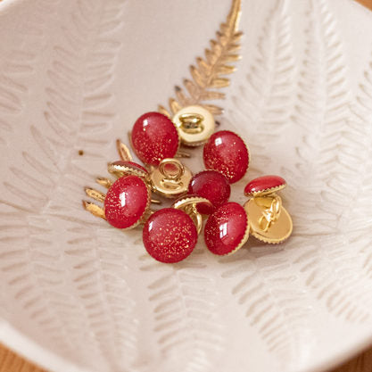 Lise Tailor - Shank Button (Glitter) — 9mm / Red