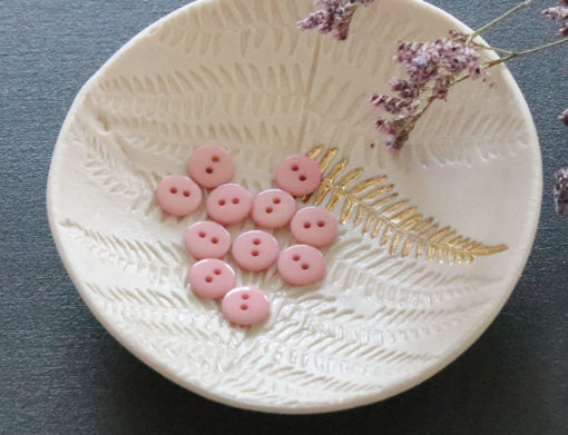 Lise Tailor - Flat Button (Shiny) — 10mm / Rose